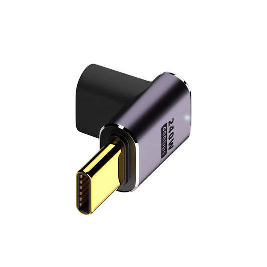 USB 4.0 PD 240W 8K 60Hz Charger Connector for MacBook, 40Gbps High-Speed USB-C OTG U-Shape Straight Angle Male to Female Adapter